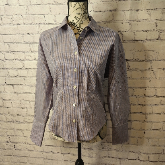 Heather Harlan size small womens multi colored striped fitted button up - Picture 3 of 12